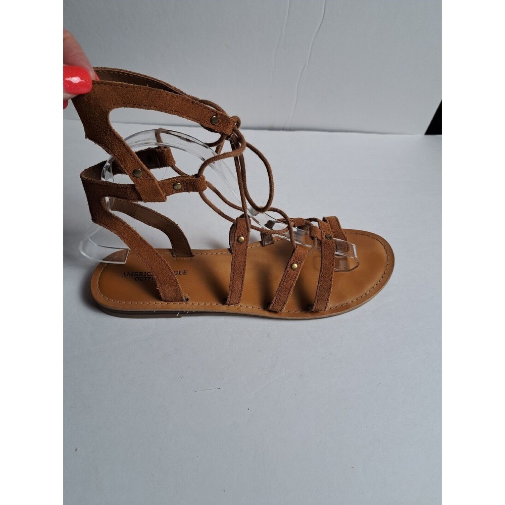Womens Sz 9- American Eagle Tan Gladiator Sandle - Super Comfy Soft Leather Feel